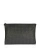 Bottega Veneta Intrecciato Sheepskin Clutch Women's Black
