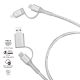 inno3C i-4LA-03 透明 4 in 1 Lightning/Type-C to USB/Type-C 線 0.3M