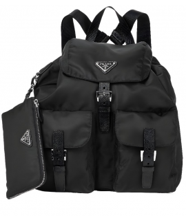 Prada 尼龍材質黑Logo背包 (平行進口) 1BZ677-RV44-OOO-F0002