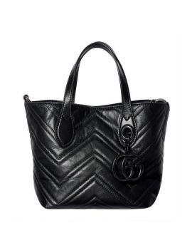 Gucci GG Marmont small tote bag in black leather (平行進口)  855391-AAFS1-1000