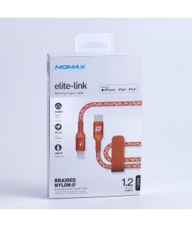 Momax Elite Link Lightning to Type-C 1.2M 連接線 (珊瑚紅)