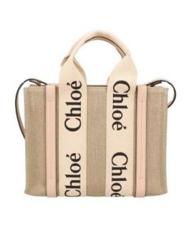 Chloe Small Linen Woody Tote Bag (平行進口) CHC22AS397-I26-6J5