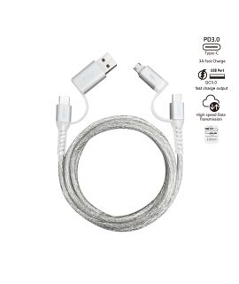 inno3C i-4MA-12 透明 4 in 1 Micro/Type-C to USB/Type-C 線 1.2M