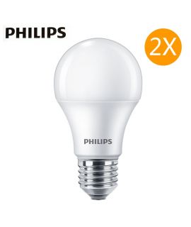 2X 飛利浦 7W (50W)  暖白光 LED燈膽燈泡E27螺頭3000K 節能高達86% 燈泡