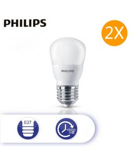 2X 飛利浦 3.5W LED小球燈膽燈泡 E27螺頭 3000K暖白光