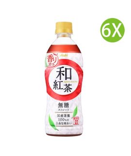 6X 日本製 朝日 和紅茶 無糖茶 日本茶葉使用 (500ml x 6) 紅箱