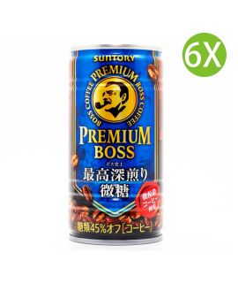 6X 日本製 Suntory Premium BOSS Coffee 咖啡 微糖 (185g x 6) 藍罐