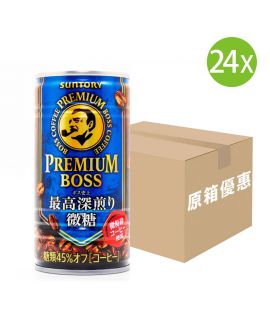 30X 日本製 Suntory Premium BOSS Coffee 咖啡 微糖 (185g x 30) [原箱] 藍罐