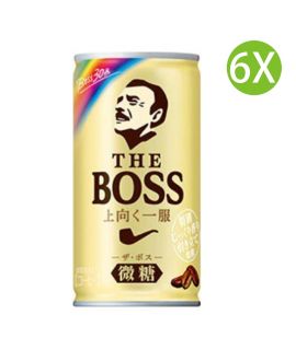 6X 日本製 Suntory BOSS 咖啡 微糖 (185g x 6) 黃罐