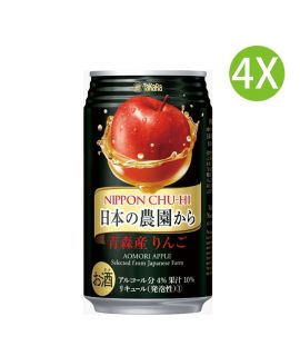 4X 日本產 農園 蘋果味汽酒 青森產蘋果汁汽酒 (350ml x 4) [48392]
