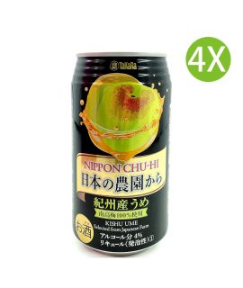 4X 日本產 農園 南高梅汽酒 紀州產南高梅果汁汽酒 (350ml x 4) [48412]