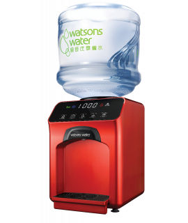 屈臣氏家居水機 - Wats-Touch即熱式冷熱水機 (紅) + 36樽12公升家庭裝蒸餾水
