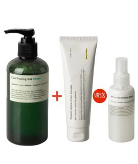 韓國 - Lazy Society 積雪草冷凍剃鬚凝膠 250ml  +Lazy Society 緩解痘痘洗面乳 120ml 送Lazy Society - 多效合一乳霜噴霧 120ml (平行進口)